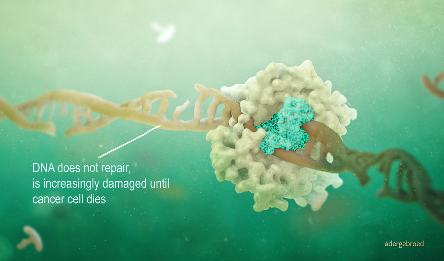 Medical illustration - DNA cancer cell does not repair